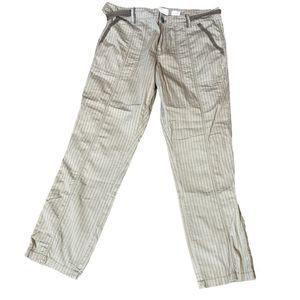 Anthropologie Hei Hei Size 30 Striped Beige Khaki Cotton Casual Pants